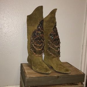 Caparros Suede Beaded Riding Boots